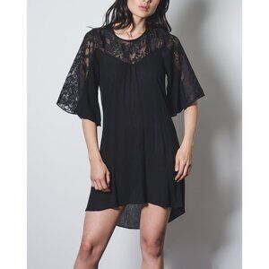 Elegant Black Lace Mini Dress